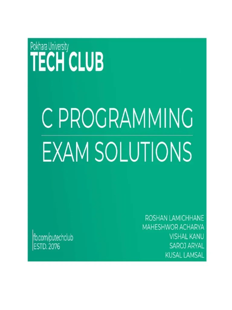 C Exam Solutions PU | PDF | Programming | Computer Program
