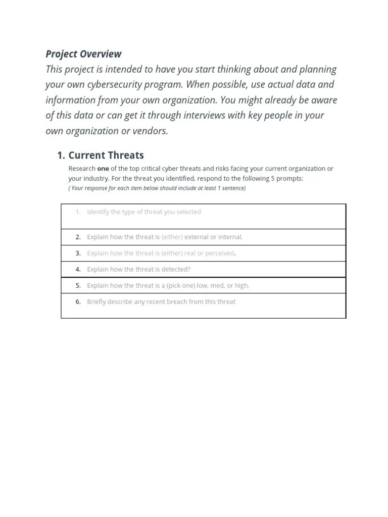 Final Student Template For Cybersecurity Business Leader Project | PDF