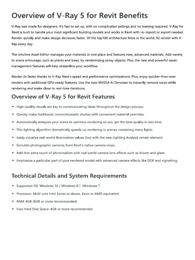 Vray Revit Tutorial | PDF