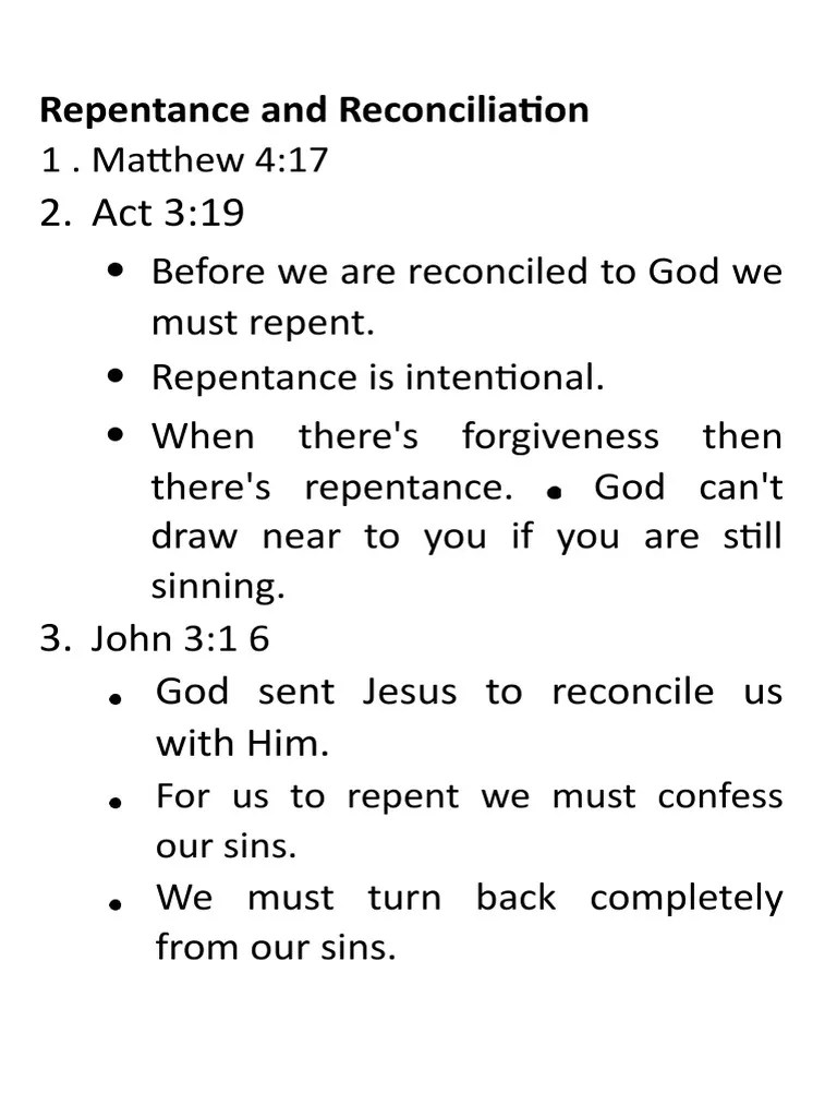 Repentance And Reconciliation | PDF