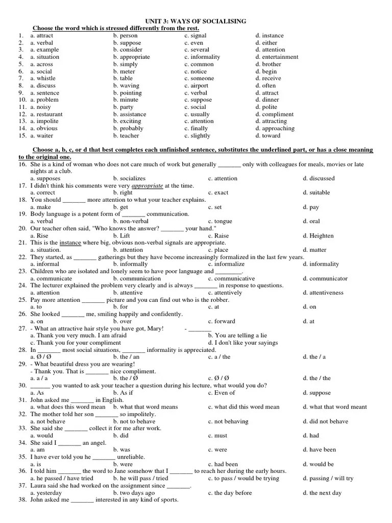 Unit 3 - Exercises | PDF