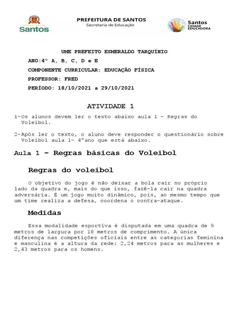 Ed Fisica - 4o Ano - Pet - 18102021 | PDF