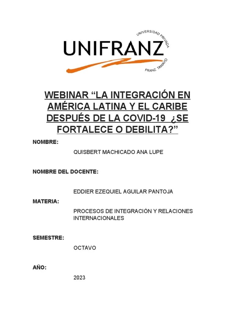 Webinar Procesos De Integracion En America Latina | PDF | America Latina | Américas