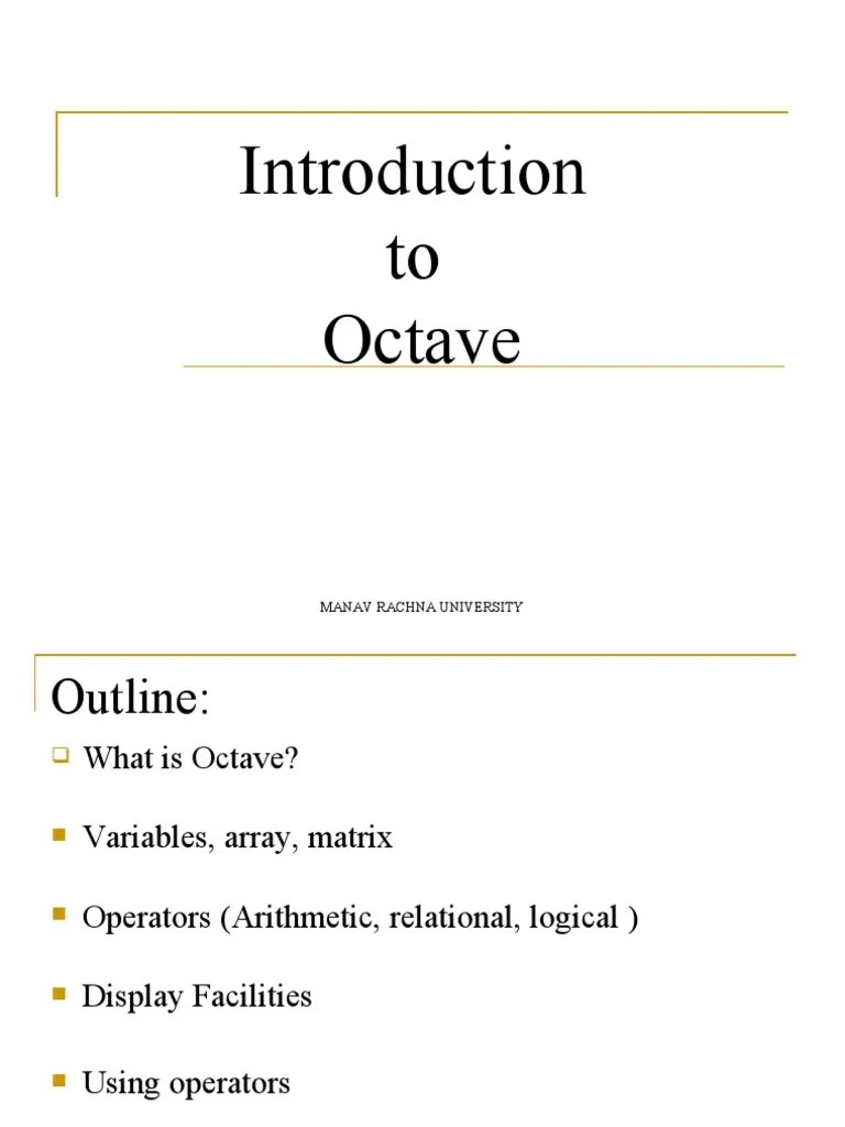 Octave | PDF
