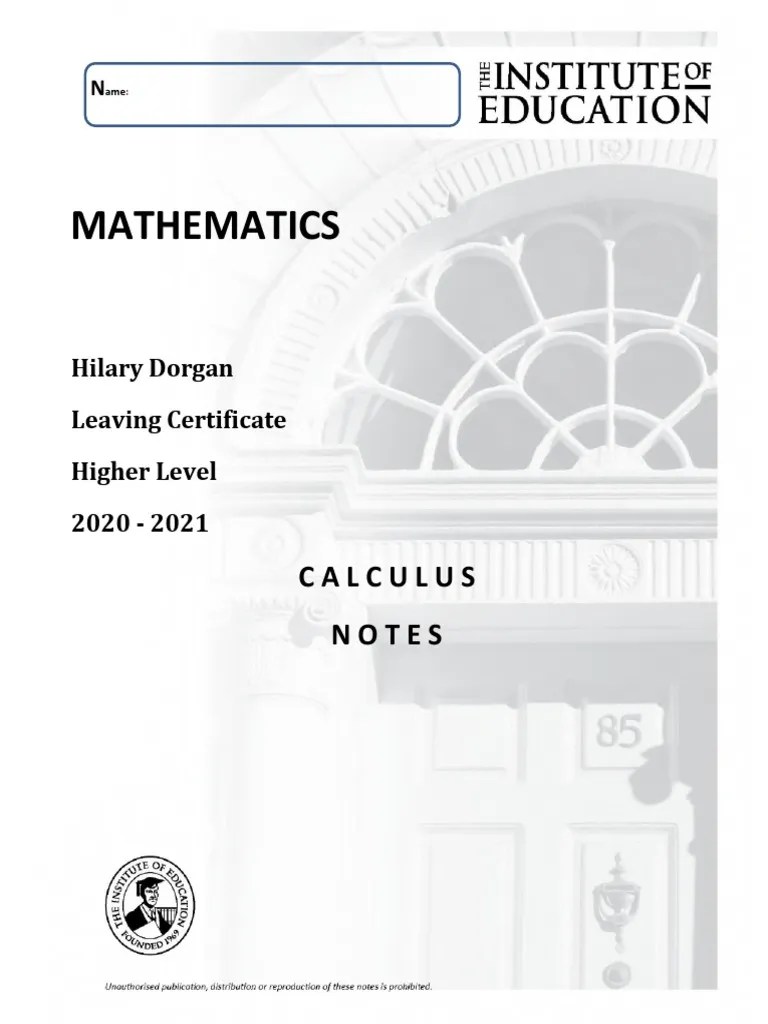 Calculus Notes | PDF