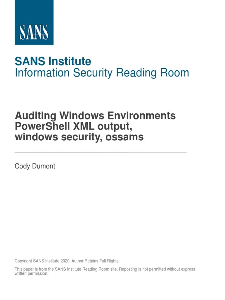 Auditing Windows Security | PDF | Parameter (Computer Programming ...