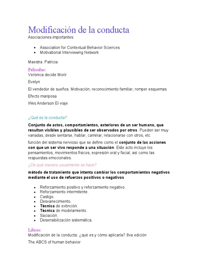 Modificación De La Conducta | PDF