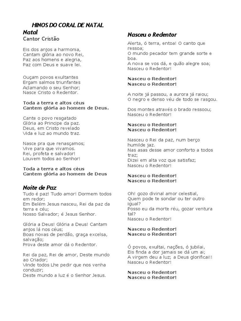 Hinos Natalinos Para Corais | PDF | Arte | Religião E Espiritualidade