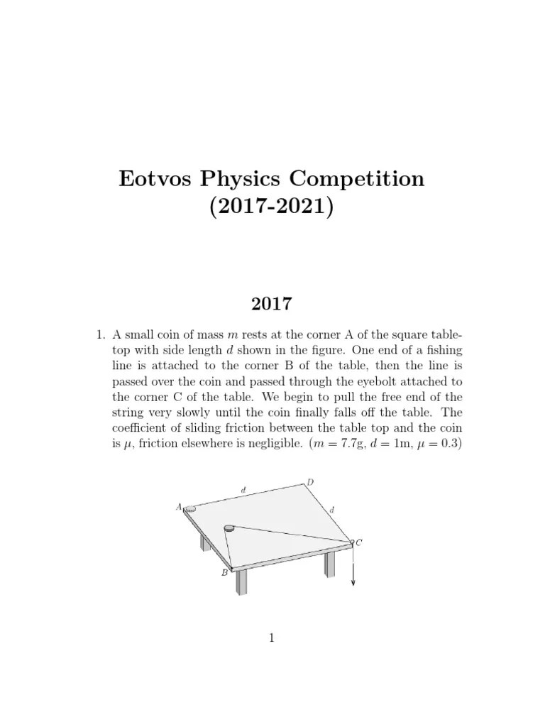 Eotvos Physics Competition 2017 2021 | PDF | Gases | Capacitor
