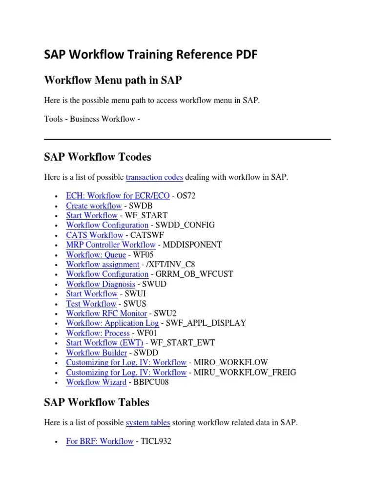 SAP Workflow Training Material PDF | PDF