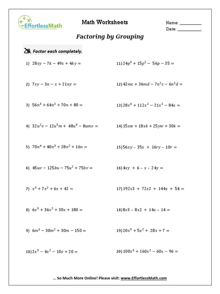Factoring By Grouping | PDF