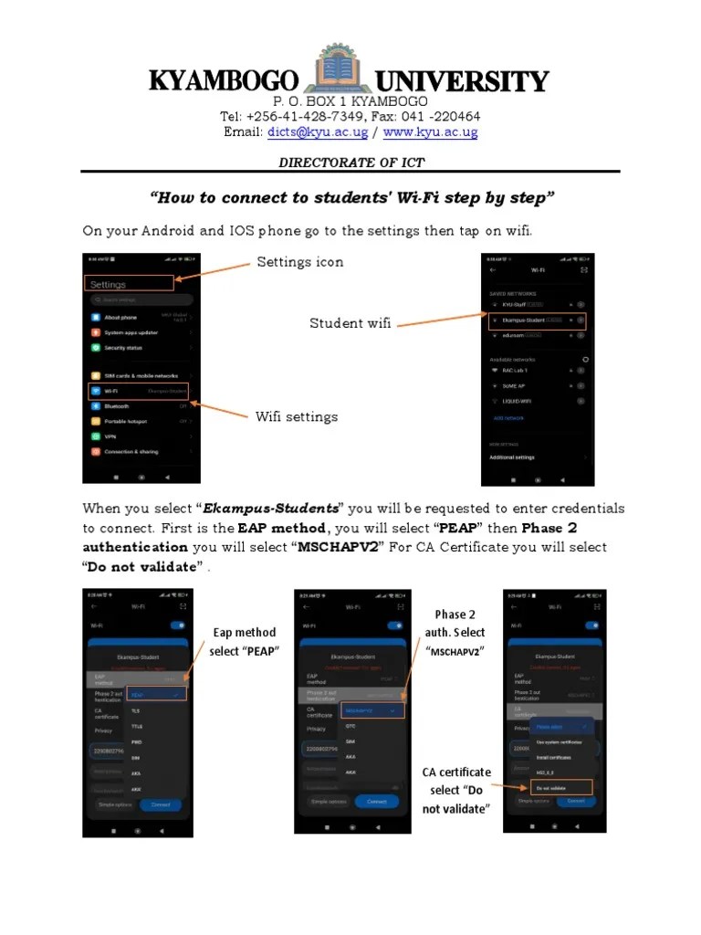How To Connect To Students Wifi IPhone And Android 12 And A Bove | PDF
