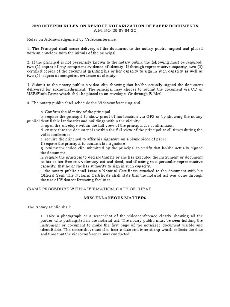 Remote Notarization | Download Free PDF | Notary Public | Common Law