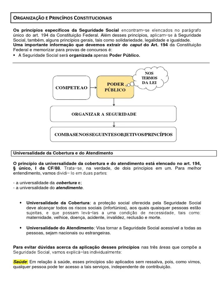 Apostila - Princípios Da Seguridade Social | PDF