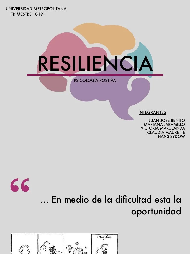 Resiliencia PP | PDF | Resiliencia Psicológica | Cognición