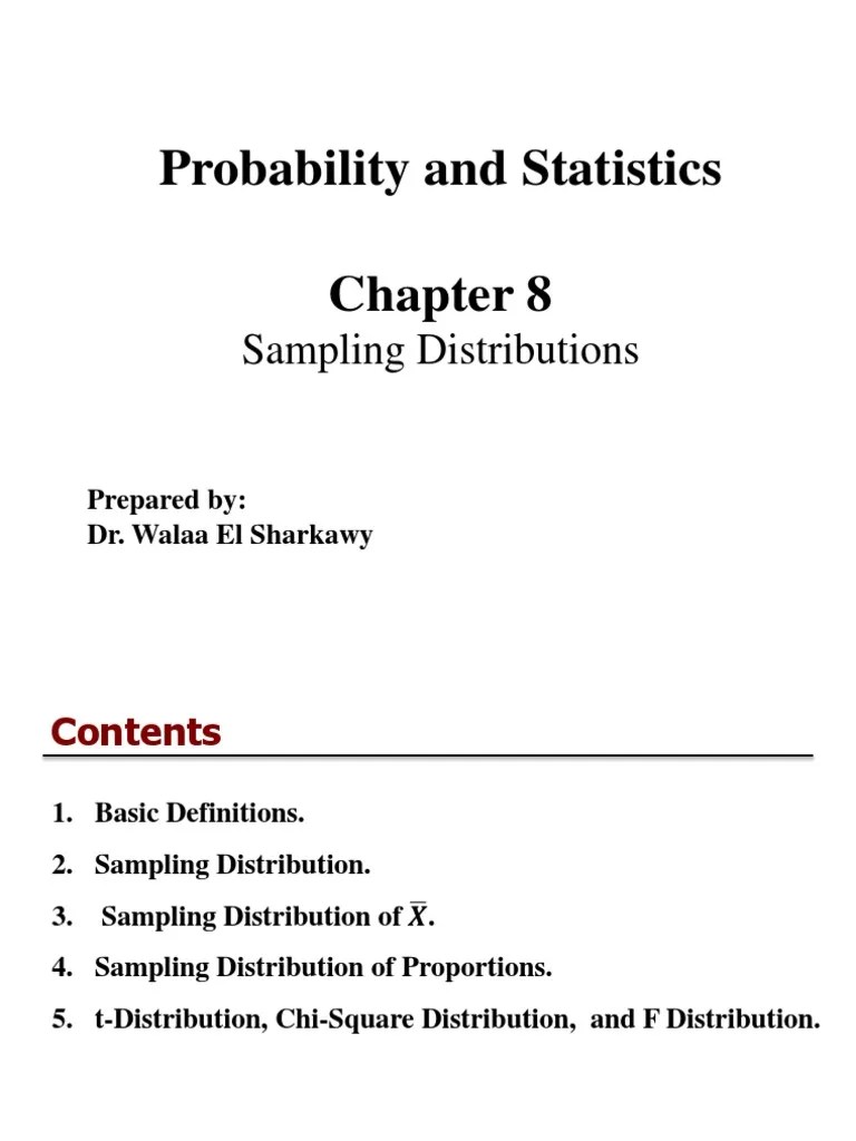 Math 301 CH 8 Sampling Distributions | PDF