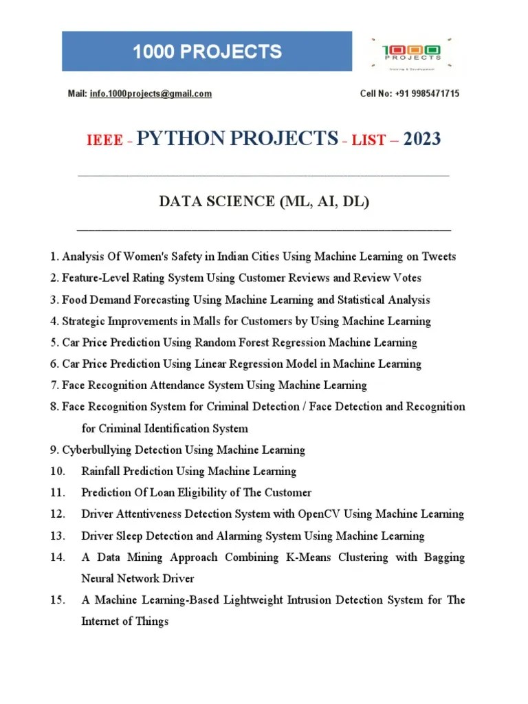 Python IEEE Projects - 2023 | PDF