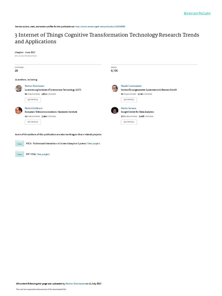 Iot Cognitive Transformation Technology Trends | PDF