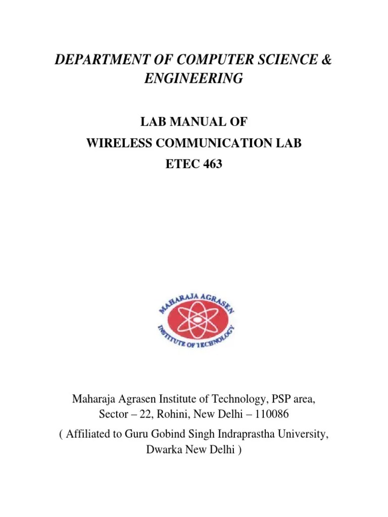 Department Of Computer Science & Engineering: Lab Manual Of Wireless ...