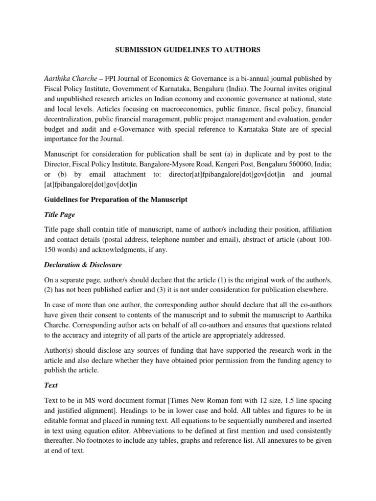 Submission Guidelines For Authors 100822 | PDF