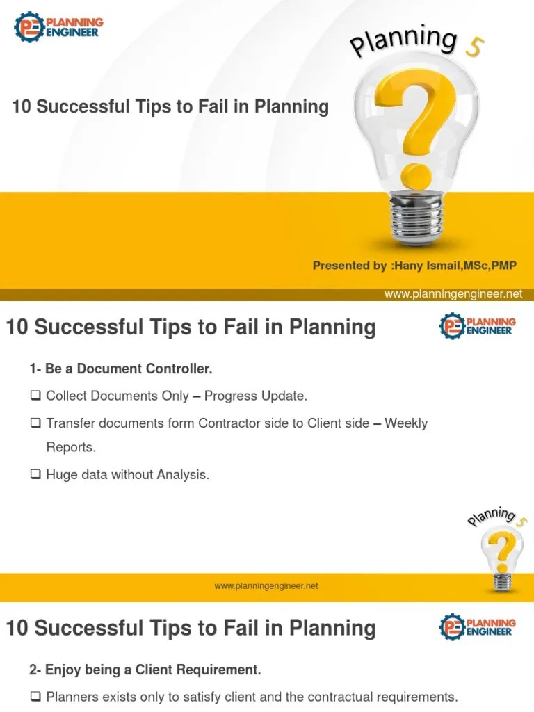 10 Successful Tips To Fail In Planning | PDF