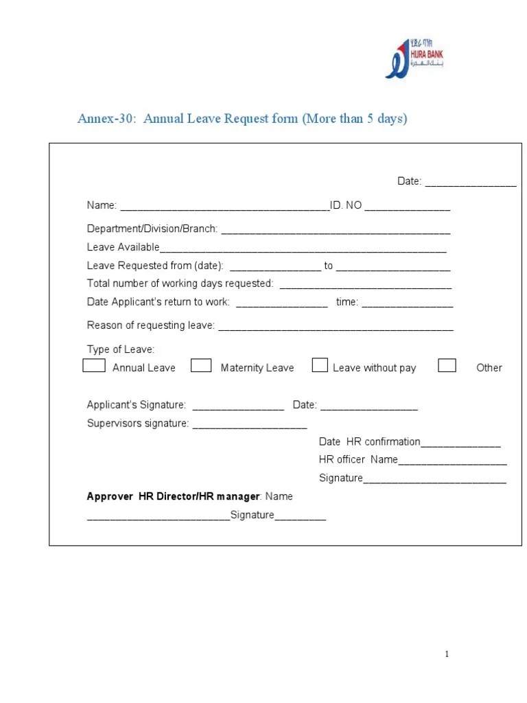 Leave Plan And Leave Request Form | PDF