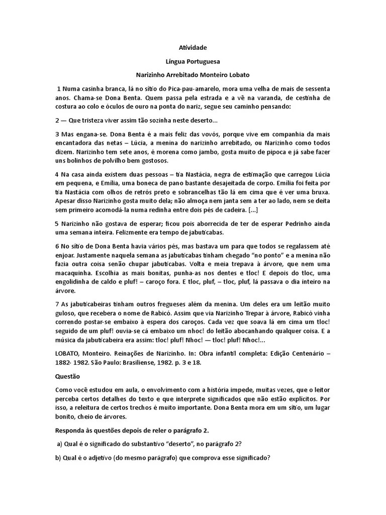 Atividade - 6 Ano | PDF