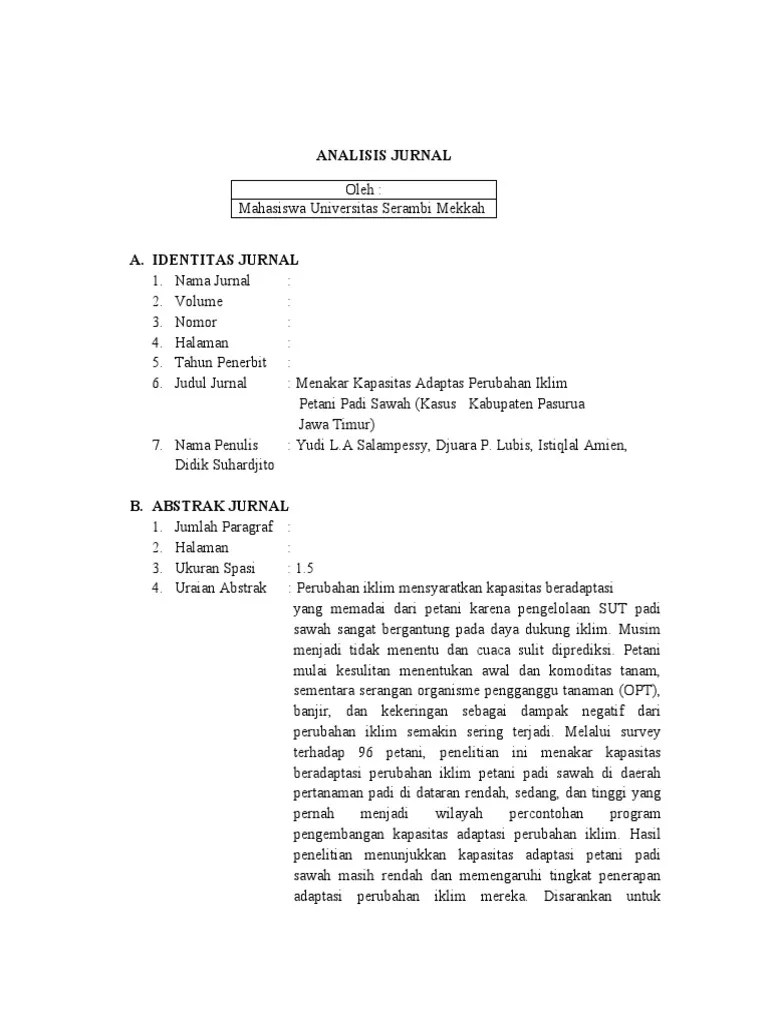 Contoh Analisis Jurnal | PDF