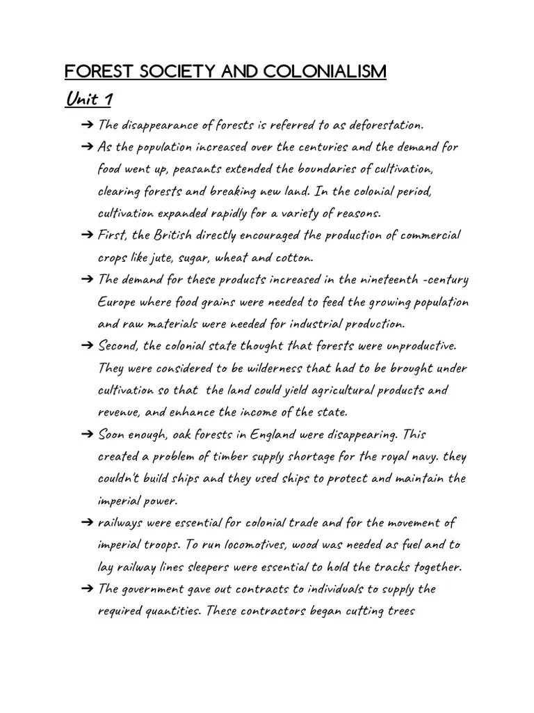 Forest Society And Colonialism | PDF | Agriculture | Forests