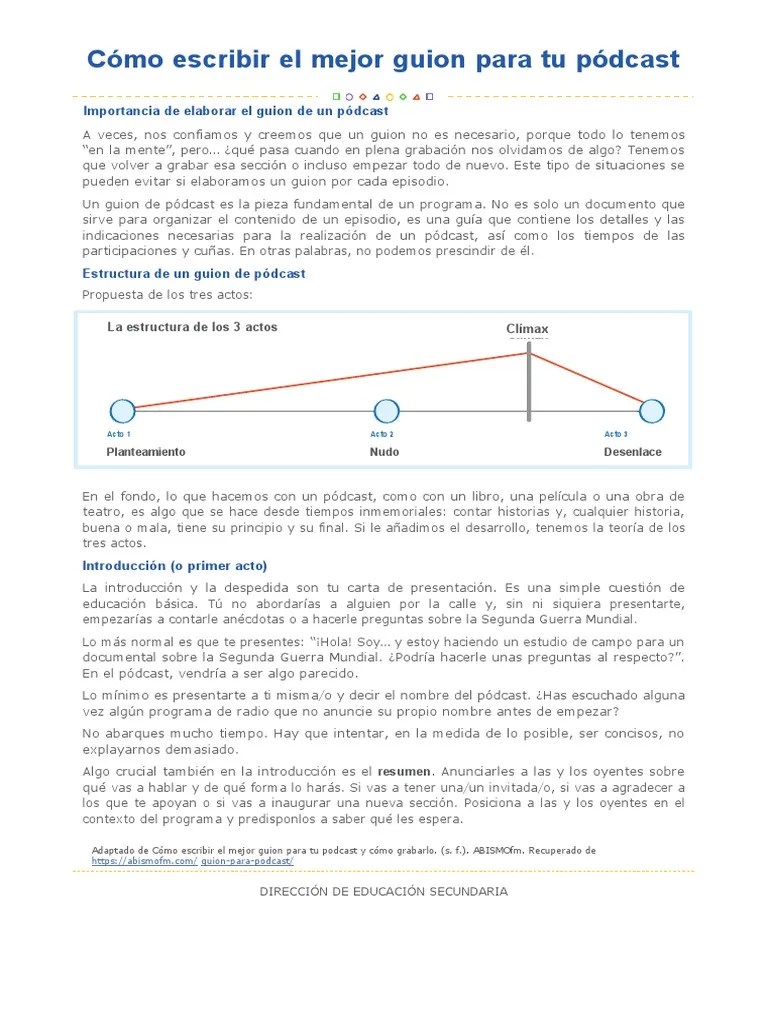 Ejercicios Del Podcast. Word | PDF
