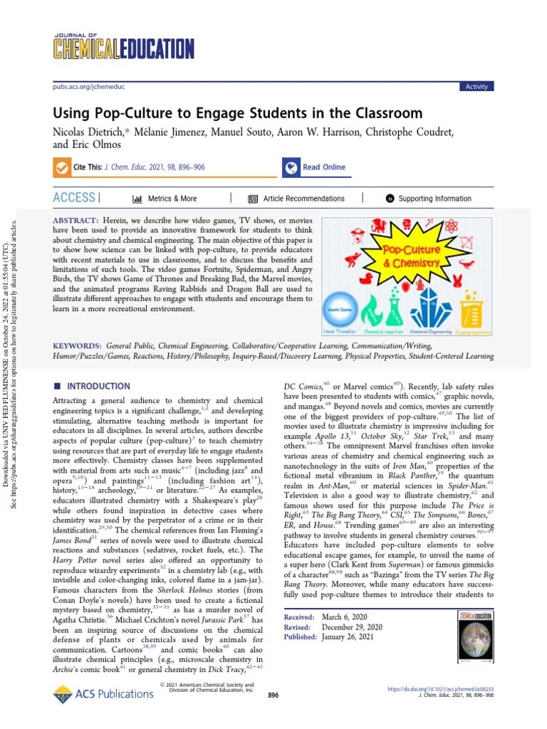 Using Pop-Culture To Engage Students In The Classroom | PDF | Emission Spectrum | Absorption ...
