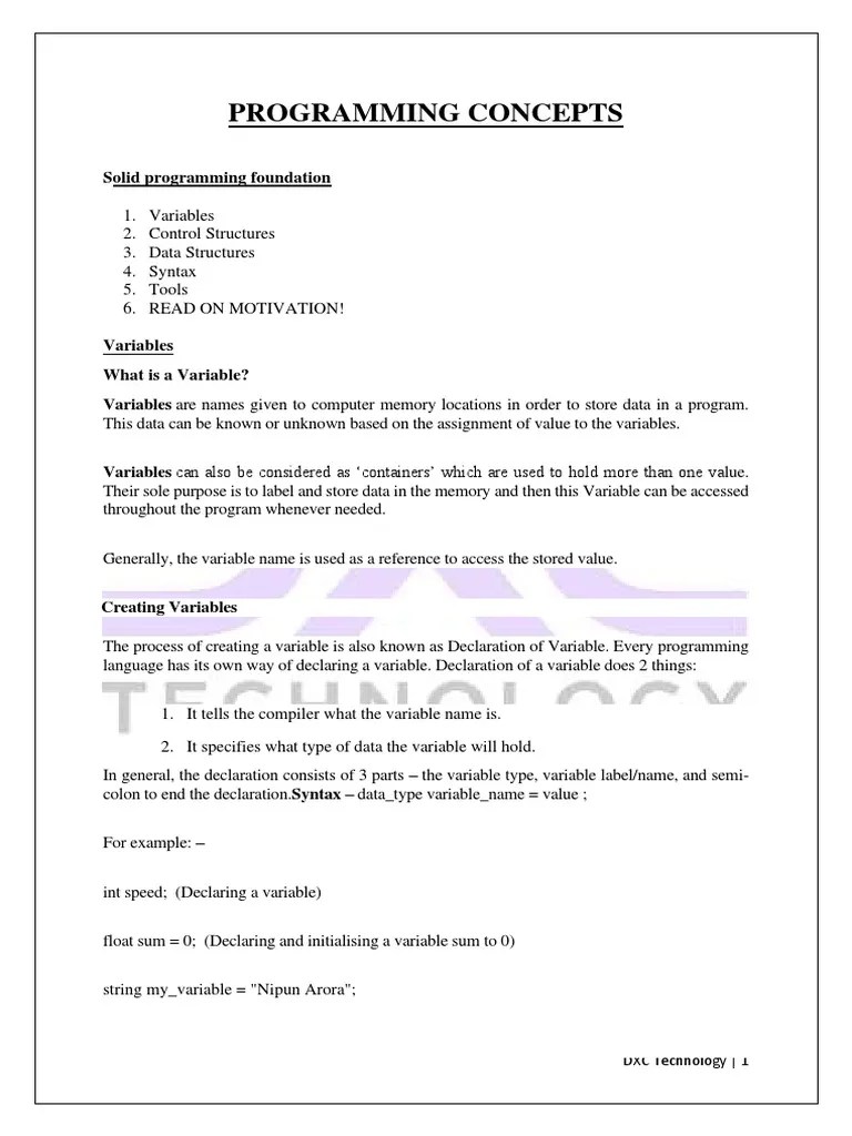 Programming Concepts | PDF | Inheritance (Object Oriented Programming ...