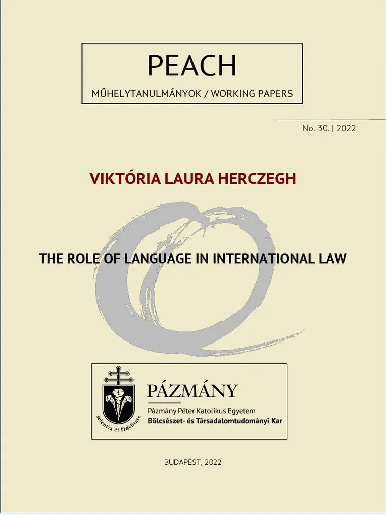 The Role Of Language In International Law | PDF