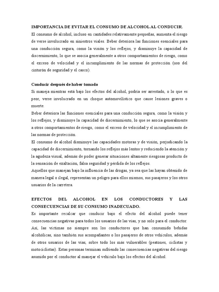 El Alcohol Y La Conducciòn | PDF | Accidente De Tráfico