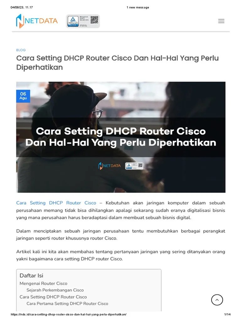 Cara Setting DHCP Router Cisco Dan Hal-Hal Yang Perlu Diperhatikan PT ...