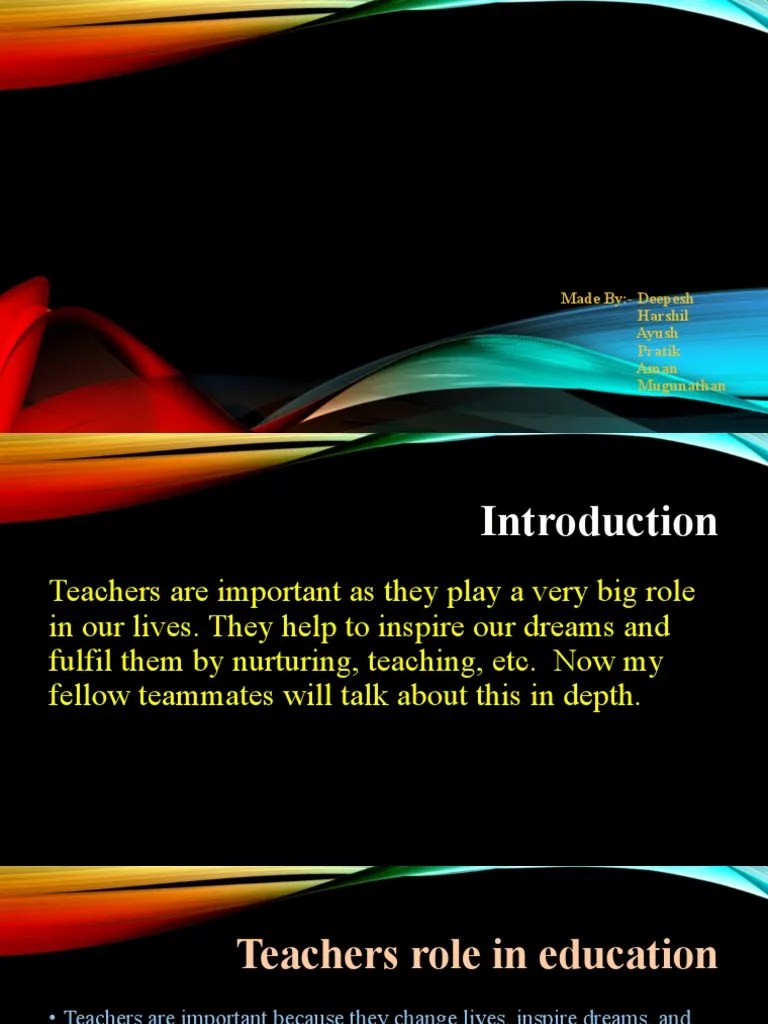 Importance Of Teacher | PDF | Teachers | Classroom