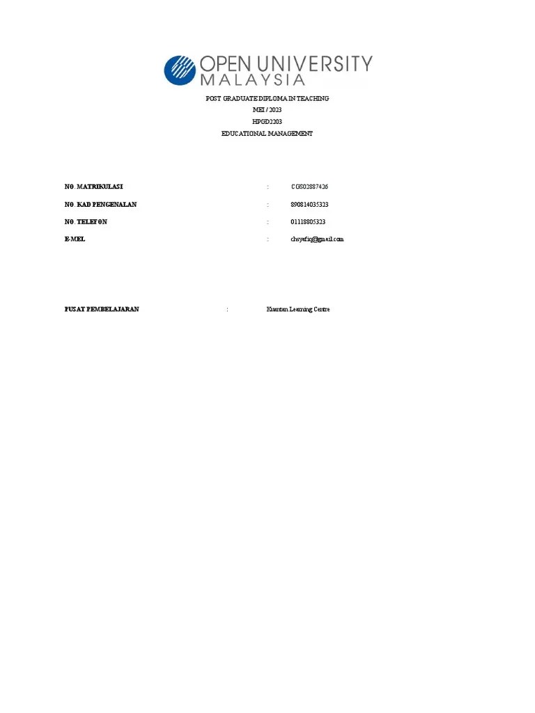 Assignment HPGD2203 040723 | PDF | Seni