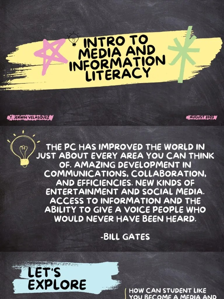 Lesson 01 Introduction To Media And Information Literacy | PDF | Mass ...