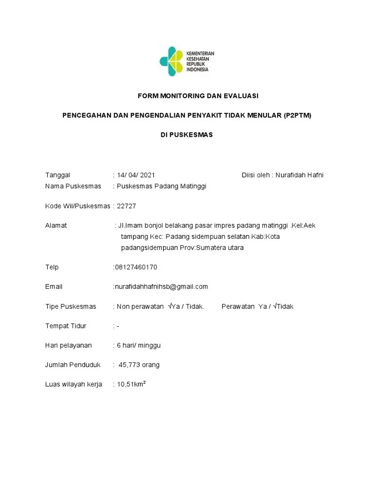 Form Monitoring Dan Evaluasi 1 | PDF