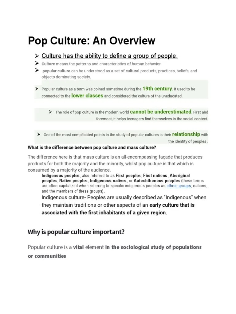Pop Culture | PDF | Popular Culture | Indigenous Peoples