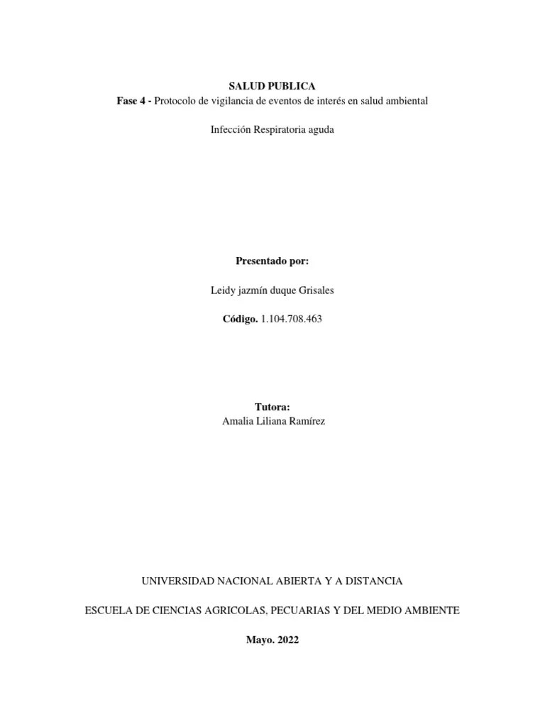Fase 4 - Protocolo De Vigilancia De Eventos De Interés En Salud ...