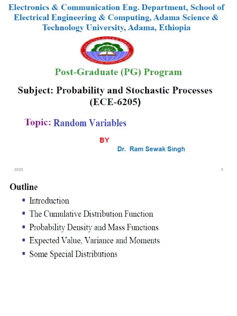 02-Random Variable | PDF | Probability Distribution | Random Variable