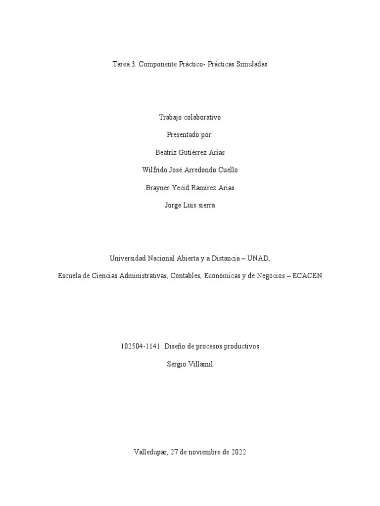 Tarea 3. Componente Práctico- Prácticas Simuladas_Grupo_7 | PDF