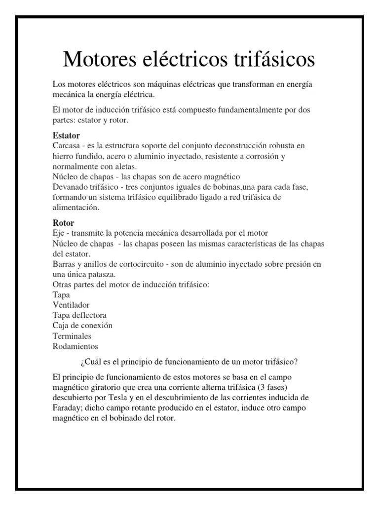Motores Eléctricos Trifásicos | PDF