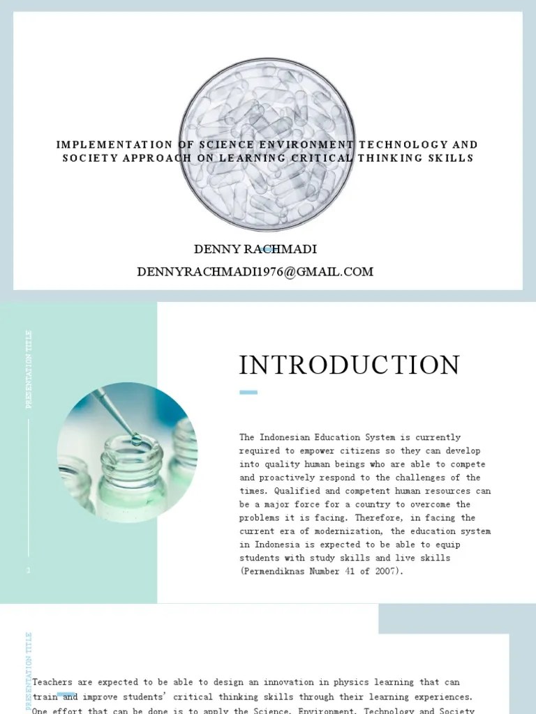 Implementation Of Science Environment Technology And Society Approach ...