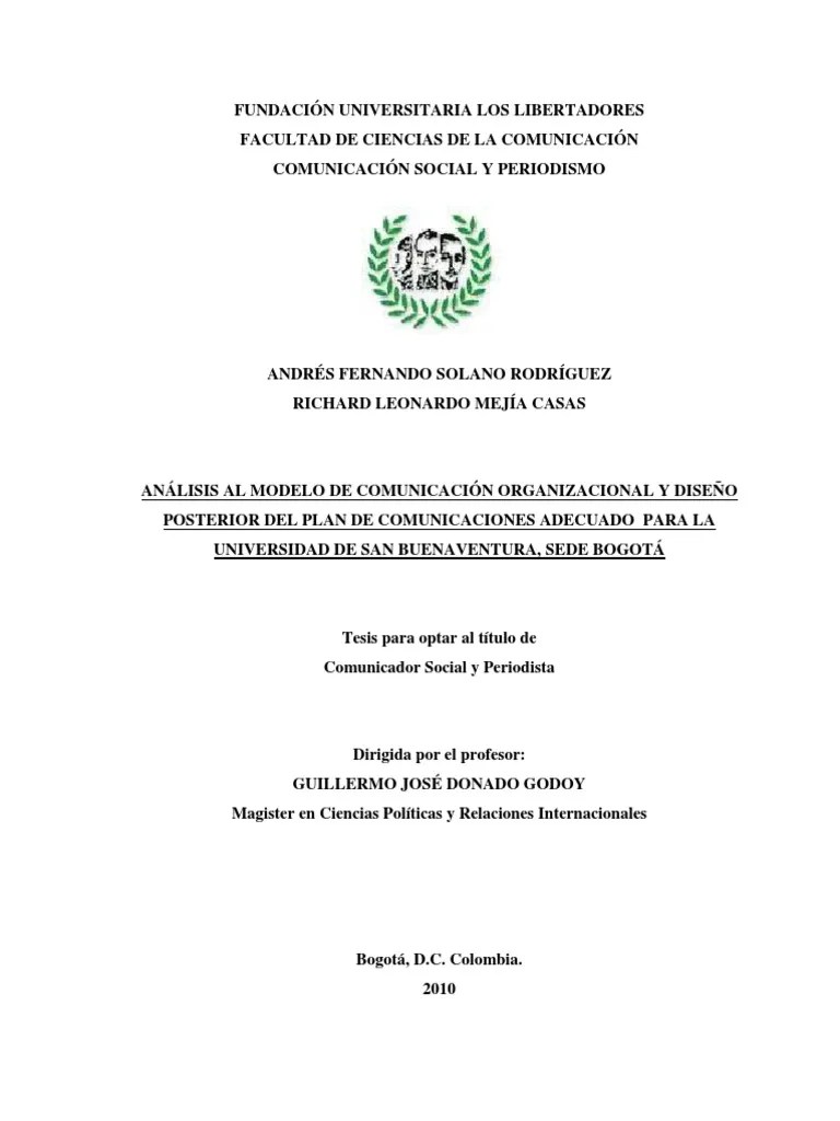 Analisis Al Modelo | Descargar Gratis PDF | Comunicación | Bogotá