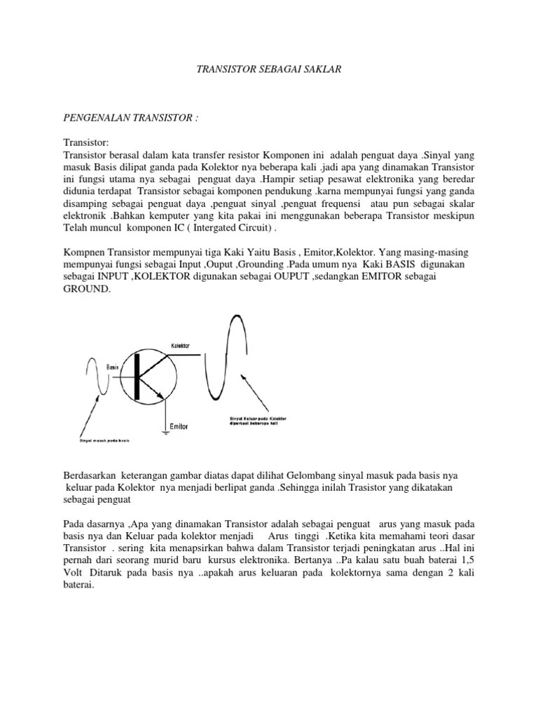 Transistor Sebagai Saklar