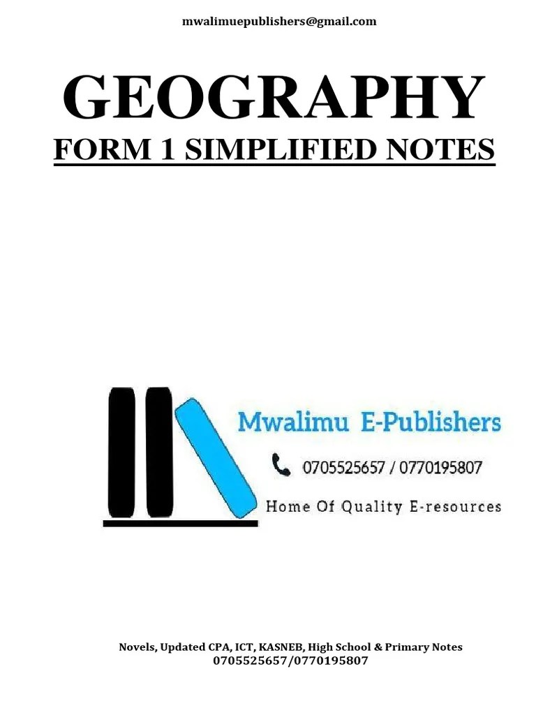 Geography Form 1 Notes. | PDF