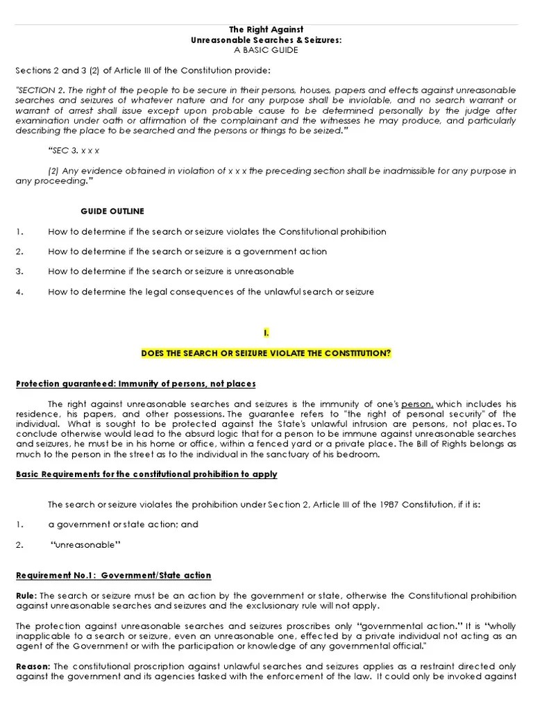 Unlawful Search Discussion | PDF | Search And Seizure | Search Warrant