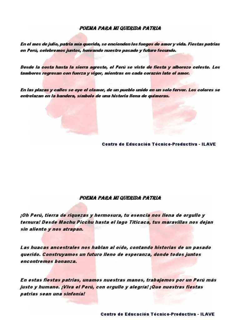 Poema Para Mi Querida Patria | PDF
